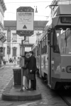 last kiss at bus stop.