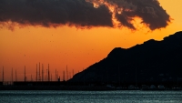 Tramonto sul porto di Salerno